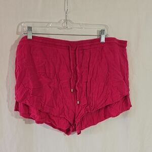 Derek Heart Pink Shorts Lightweight Elastic Waist